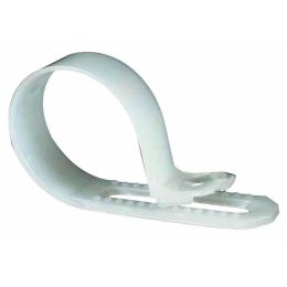 White Nylon P Cable Clips for 6-9mm diameter cable