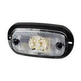 Clear LED Front Marker Lamp with Reflex Reflector and Leads - 12V