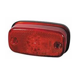 Red LED Rear Marker Lamp with Reflex Reflector and Screw Cable Connections - 24V Red LED Rear Marker Lamp with Reflex Reflector and Screw Cable Connections - 24V