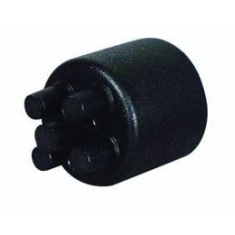 Black PVC Conduit End Cap for Convoluted Tubing - 10NW 5 Outlets