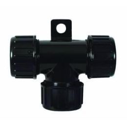 Black Polycarbonate Sealed T-Piece with Nylon Cap Nuts - 10 x 10 x 10NW