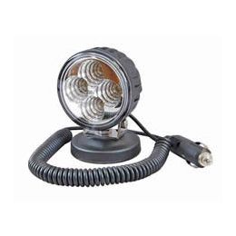 4 x 3W LED Work Lamp with Magnetic Base and 2.5m Retractable Lead - Black, 12/24V, IP67