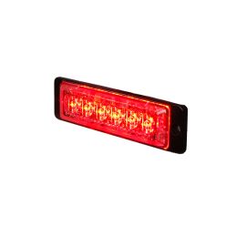 R65 Slimline High Intensity 6 Red LED Warning Light (20 flash patterns)