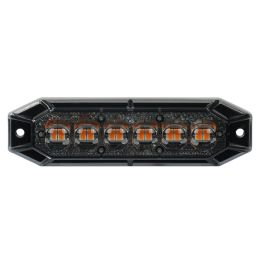 R65 R10 Class 1 LED Dark Lens Warning Light - 12 Amber LEDs