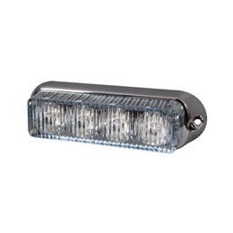 High Intensity 4 Blue LED Warning Light - Horizontal, Chrome Bezel (19 flash patterns)