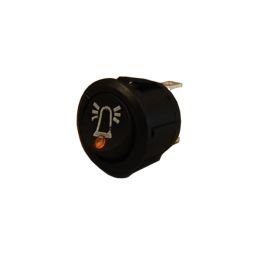 Amber LED On/Off Round Rocker Switch with Beacon Symbol- 12/24V Amber LED On/Off Round Rocker Switch with Beacon Symbol- 12/24V