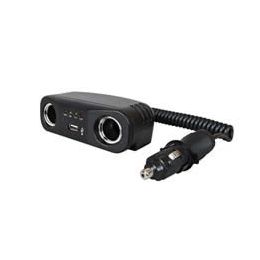 Cigarette Lighter 2 Way Adaptor Socket with USB - 12V