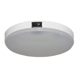 117 White LED Round White Roof Lamp with Switch - 338lm, 12/24V