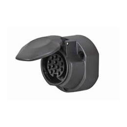 13 Pin Plastic Caravan Socket with Fog Cut Out - 12V