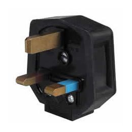 Black Rubber Plugtop with Sleeved Pins and 13A Mains Fuse