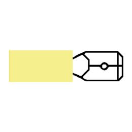 Yellow Pre-Insulated Heat-Shrink Male Spade Terminal - 6.3mm Yellow Pre-Insulated Heat-Shrink Male Spade Terminal - 6.3mm