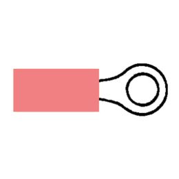 Red Pre-Insulated Heat-Shrink Ring Terminal - 4.3mm Red Pre-Insulated Heat-Shrink Ring Terminal - 4.3mm