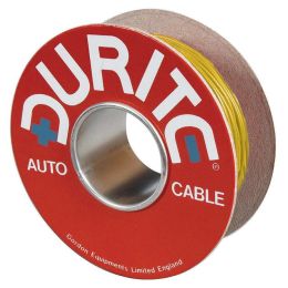 Yellow Single-Core PVC Auto Cable - 1mm&sup2; x 50m