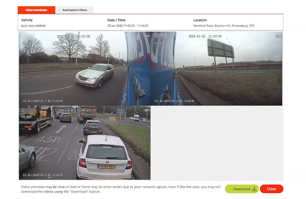 Access "Live View" of vehicle directly from the Telematics portal Access "Live View" of vehicle directly from the Telematics portal