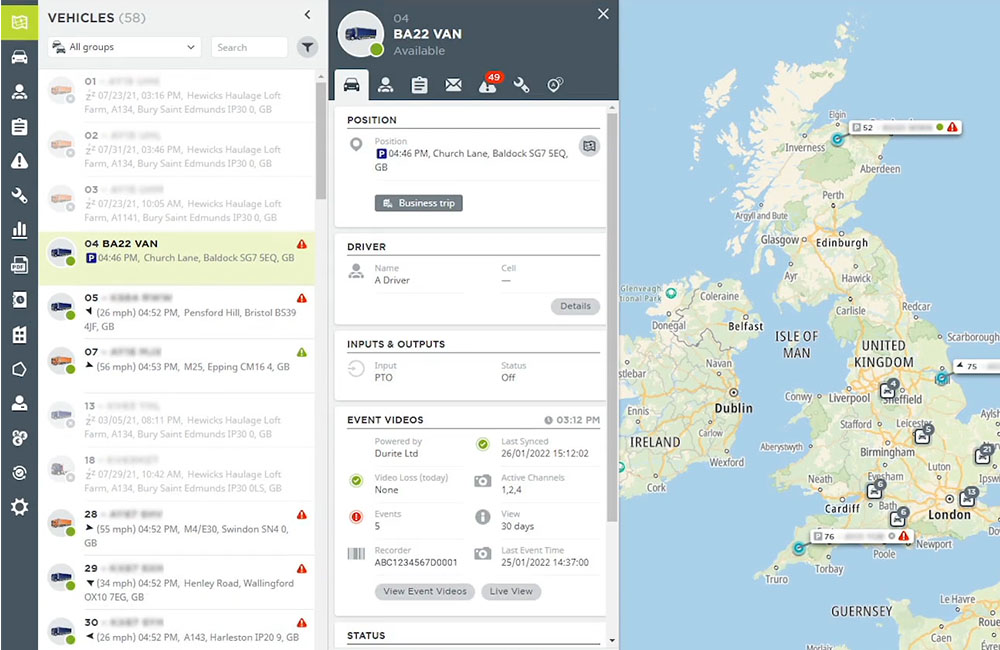 Access videos directly from the Webfleet portal Access videos directly from the Webfleet portal