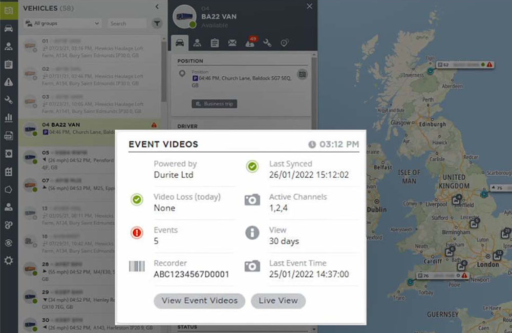 View camera status & incident alerts on the event videos panel View camera status & incident alerts on the event videos panel